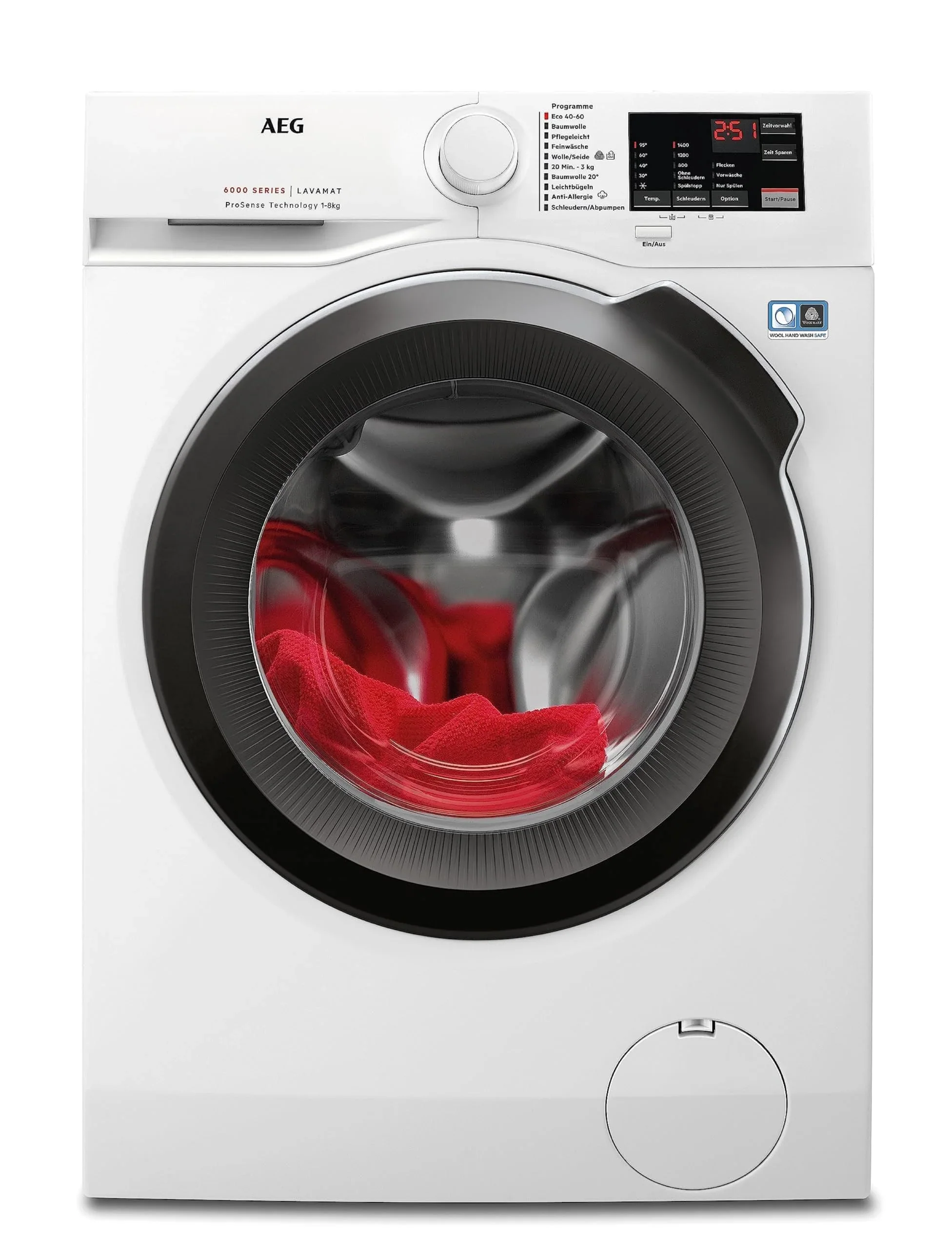 2025 AEG L6AMZ48FL Lavadora / Serie 6000 con ProSense / Detección automática de carga / 8,0 kg / 1400 rpm