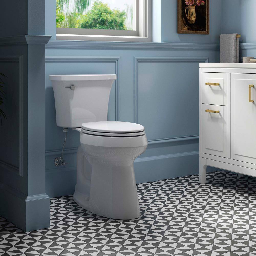 KOHLER Highline Arc Extra Tall Elongated Toilet 1.28 GPF White with Seat