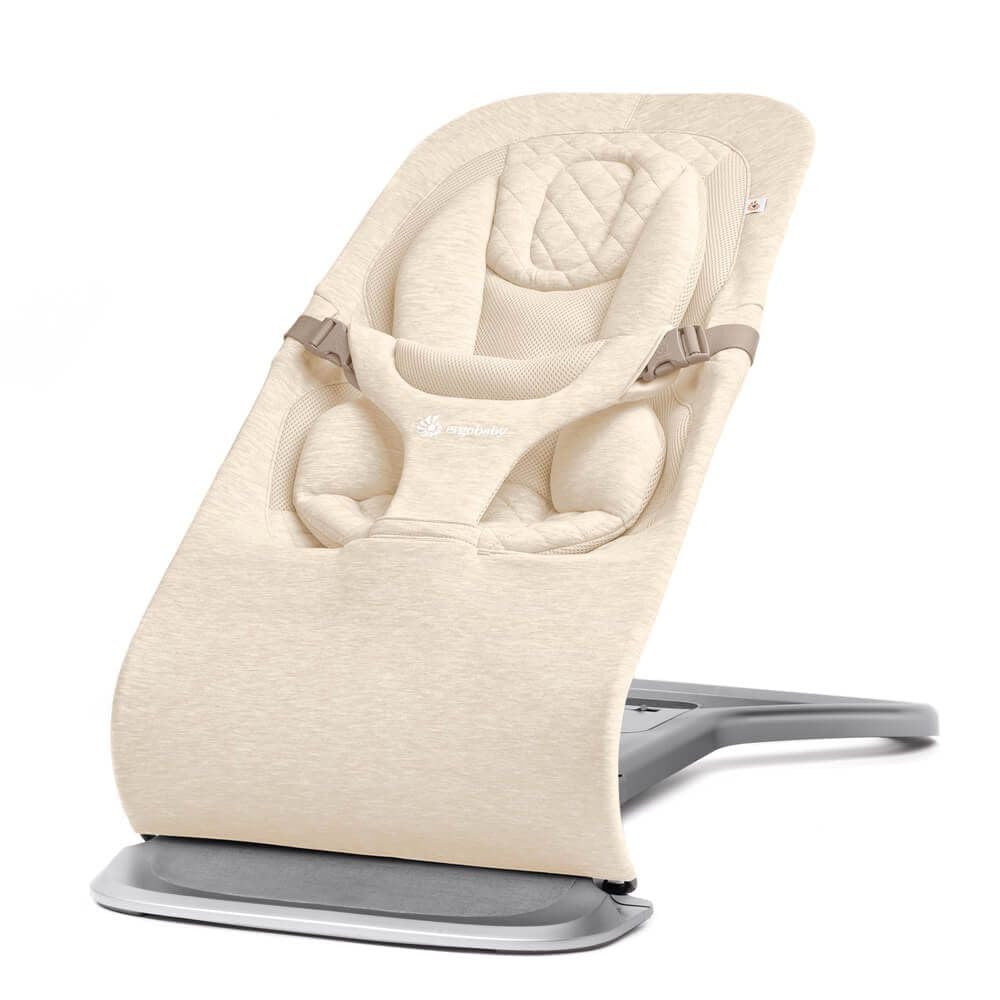 Ergobaby 3-in-1 Evolve Bouncer, Ergonomische wipstoel voor baby's vanaf de geboorte tot peuters, Babyschommel met zitverkleiner voor pasgeborenen (2,5 kg - 13,2 kg), Cream