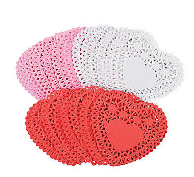 Large Valentine Heart Dollies | 96 PK 20019