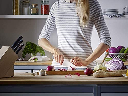 WÜSTHOF Gourmet 7-Piece Knife Block Set, High Carbon Stainless Steel, Black Handles