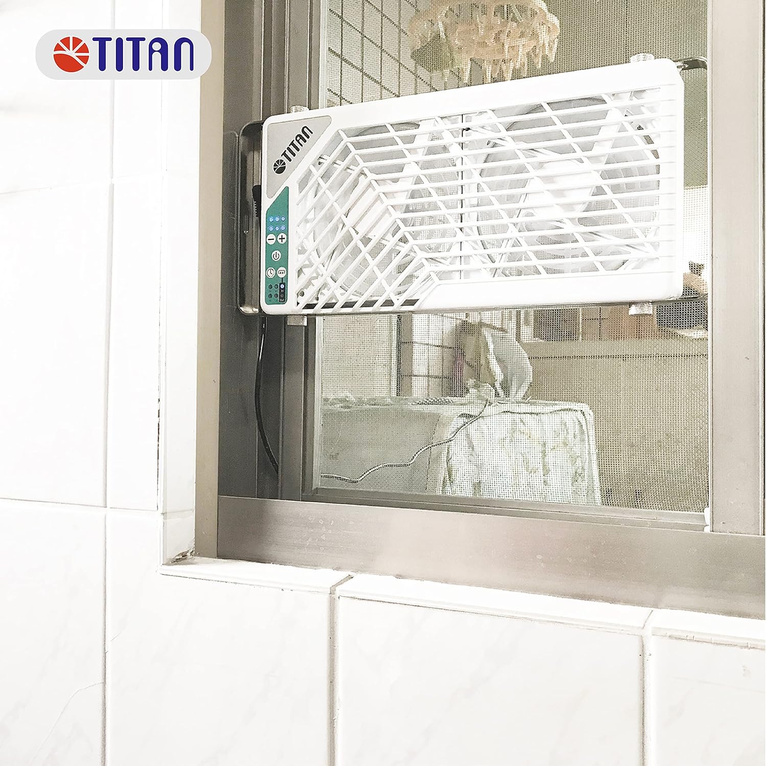 TITAN Leiser Dachventilator, 12 V Gleichstrom, 140 mm, doppelt, wendbar, Dachfensterventilator mit kabelloser Steuerung für Wohnmobil, Wohnmobil, TTC-SC21/V3