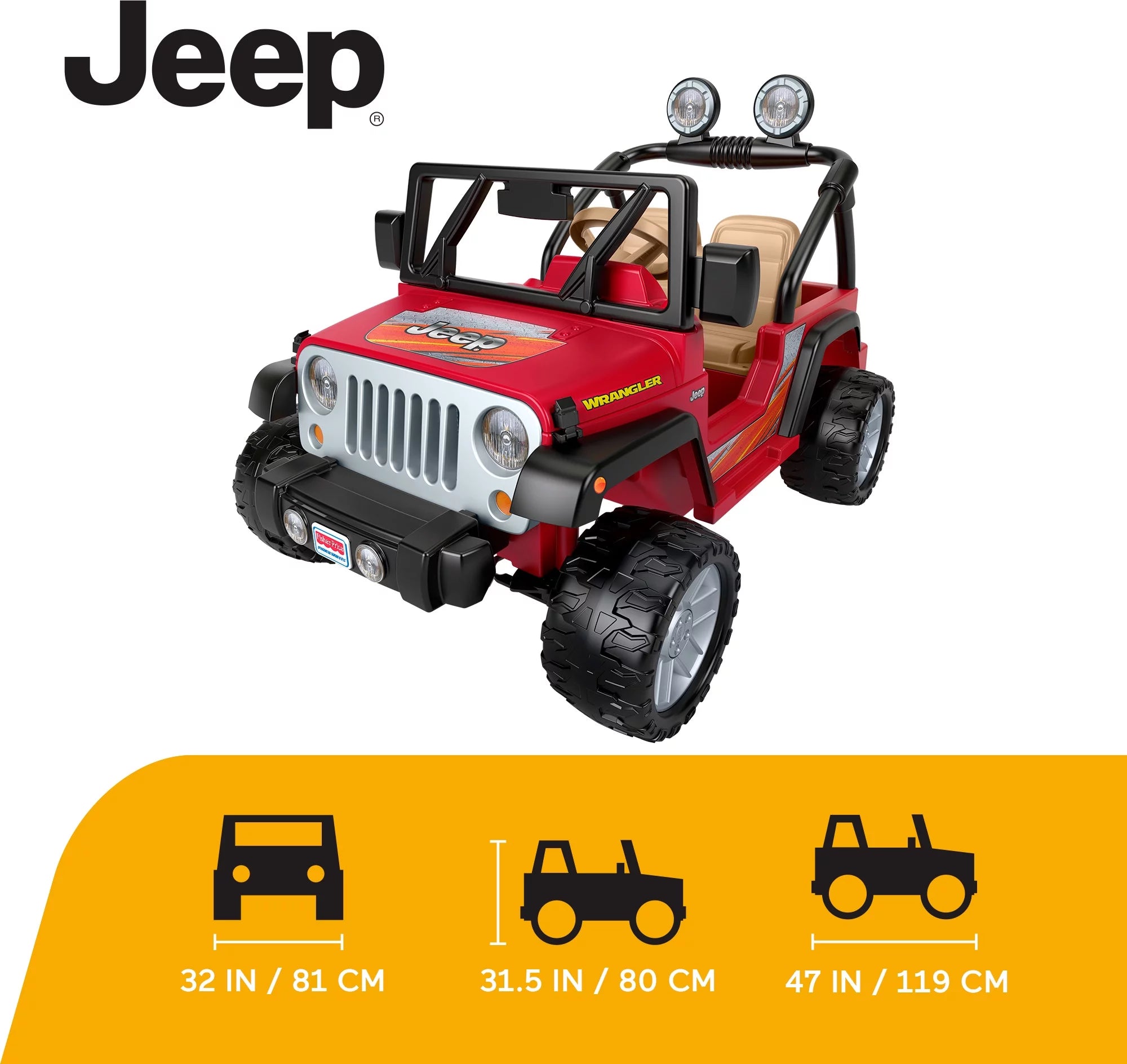 2025 Power Wheels Jeep Wrangler, Ride-on a batería de 12 V, Velocidad máxima: 5 mph