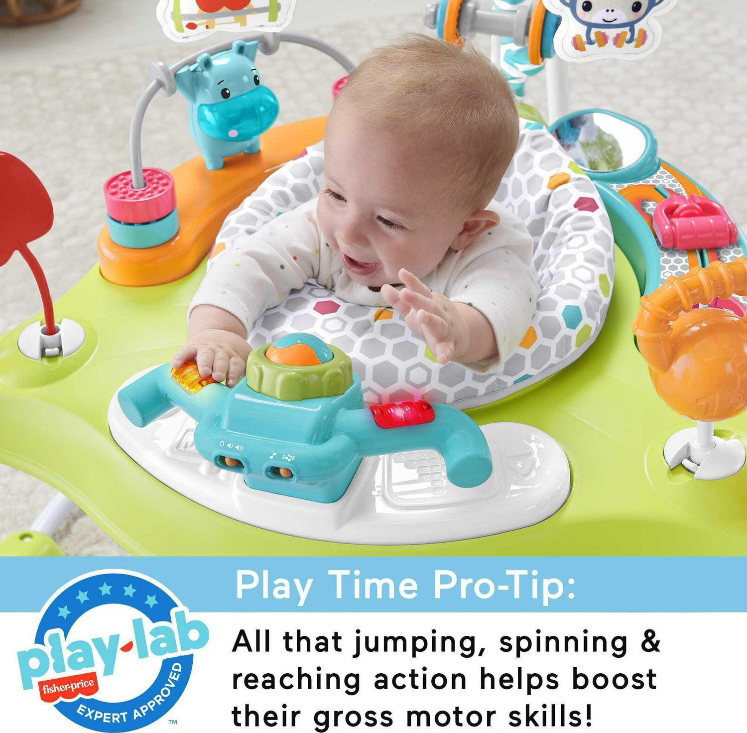 Fisher-Price Baby Bouncer Fitness Fun Folding Jumperoo Infant Activity Center with Lights & Music. Unisex