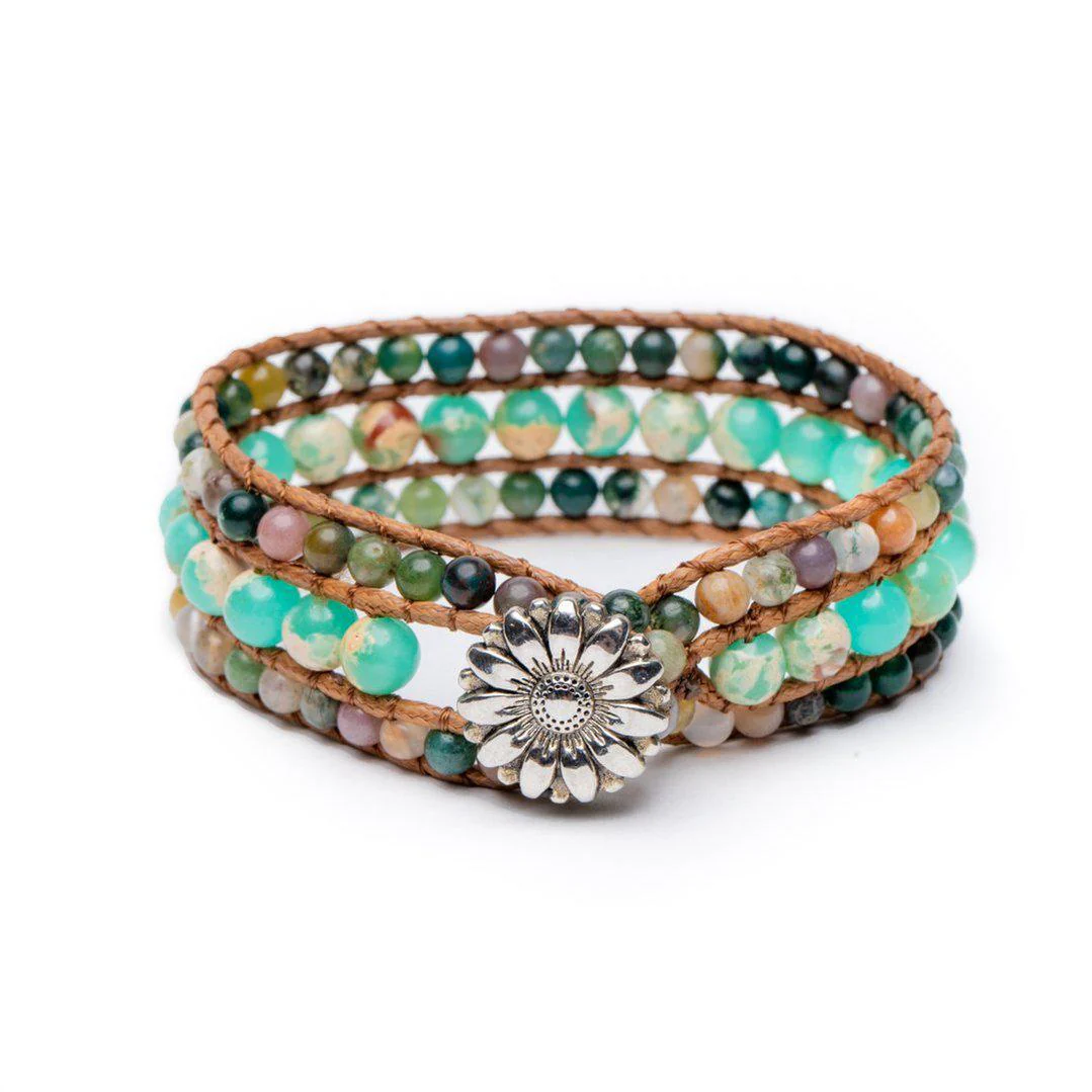 Jaspis & Agaat Armband - Gelaagde Imperial Jaspis & India Agaat - Fantasie