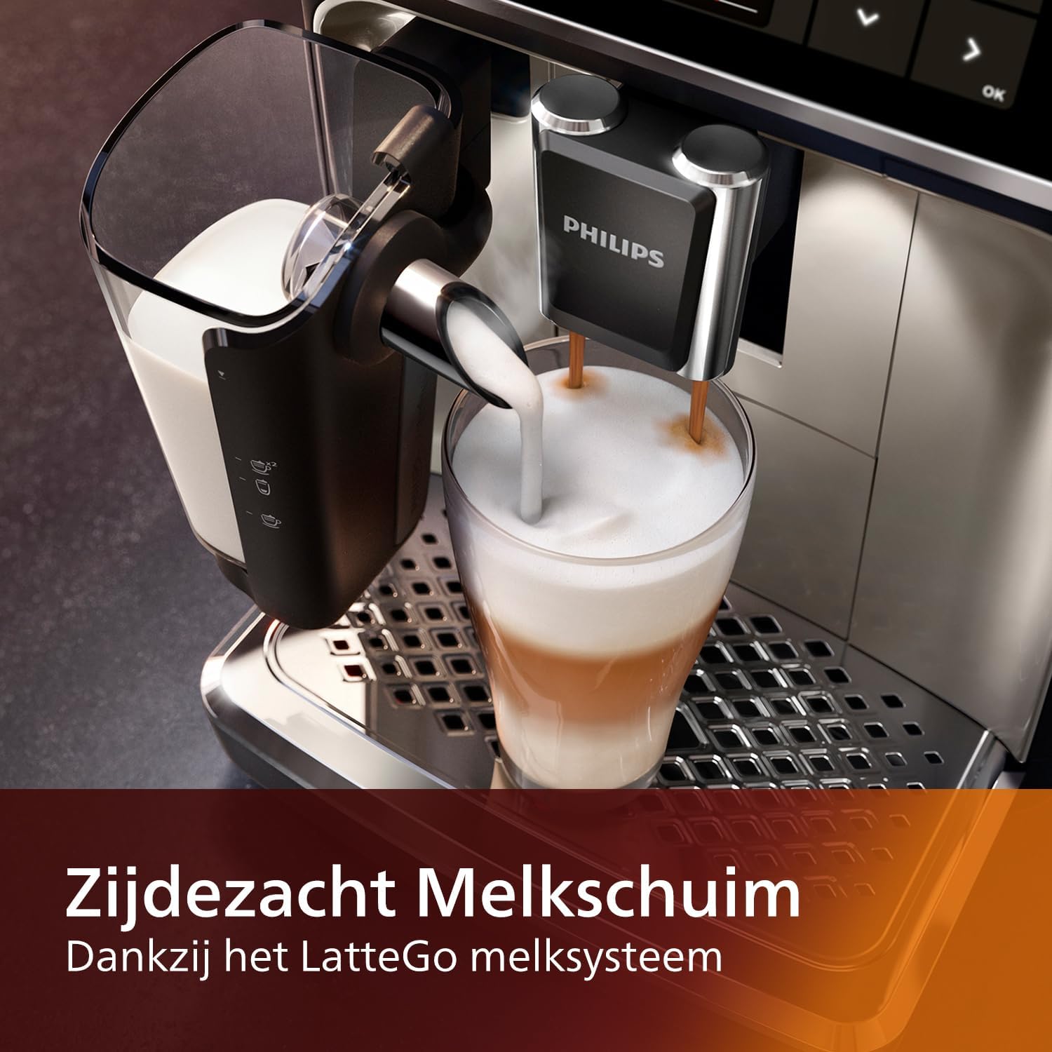 Philips Series 5400 volautomatische koffiemachine - LatteGo melksysteem, 12 koffiespecialiteiten, intu?tief display, 4 gebruikersprofielen, chroom (EP5447/90)
