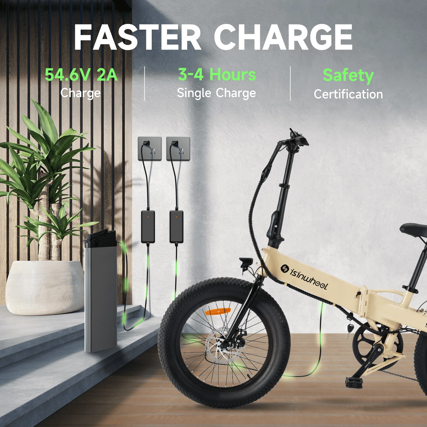 isinwheel U5-W Electric Bike Adult 500W, 20MPH, Max Range 45+ Mile E Bike, 20