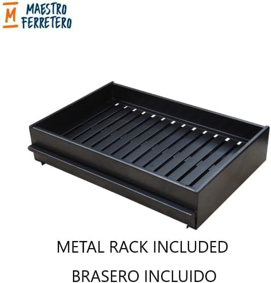 MOVELAR - Prefabricated Wood and Charcoal Barbecue Model Sines XL (Grey, Orange - 144 x 58 x 200 cm) REF: 3530/3 - Outdoor Kitchen for Garden or Patio