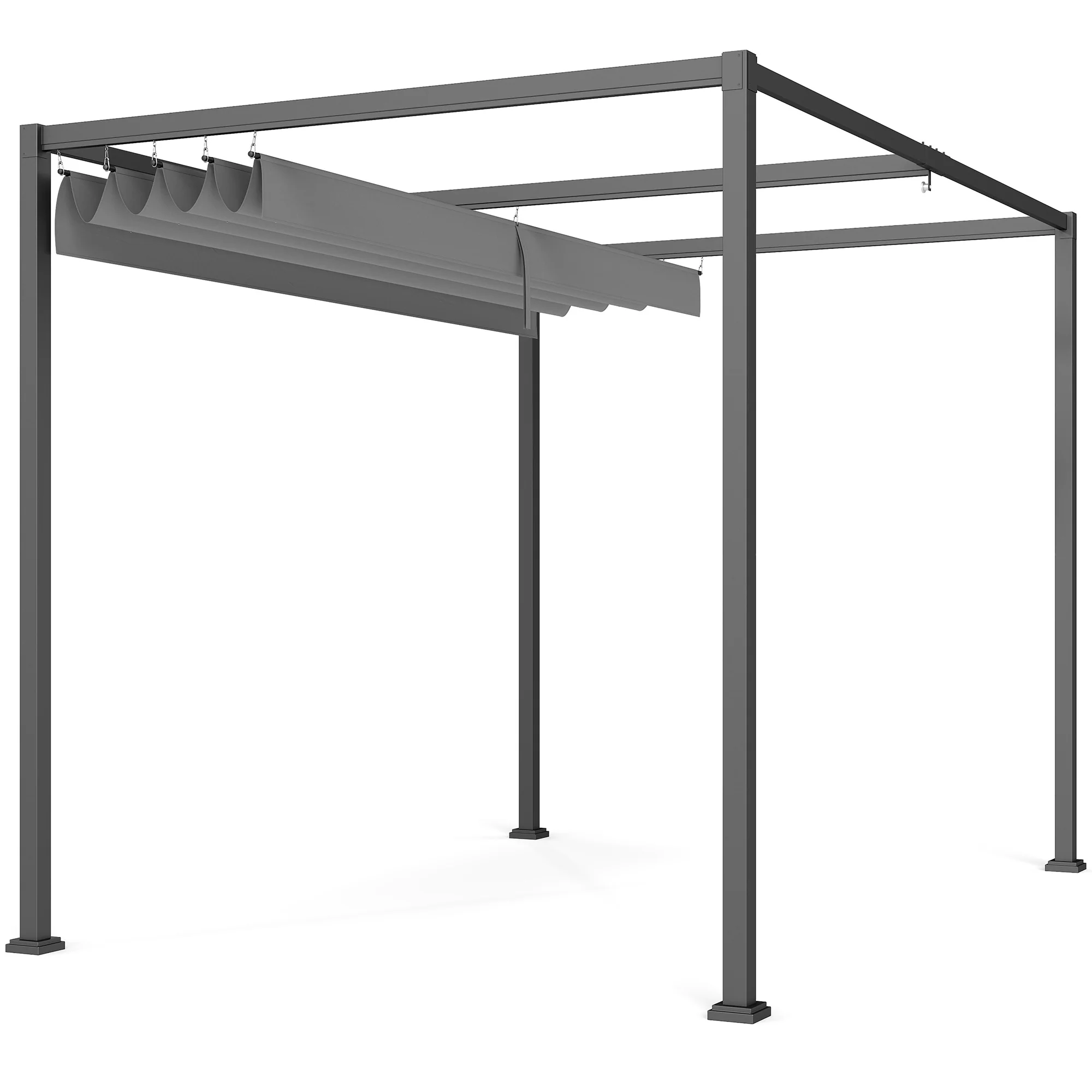 Outsunny Pergola Zonwering 300x200 cm, UV- en Waterbestendig, Grijs