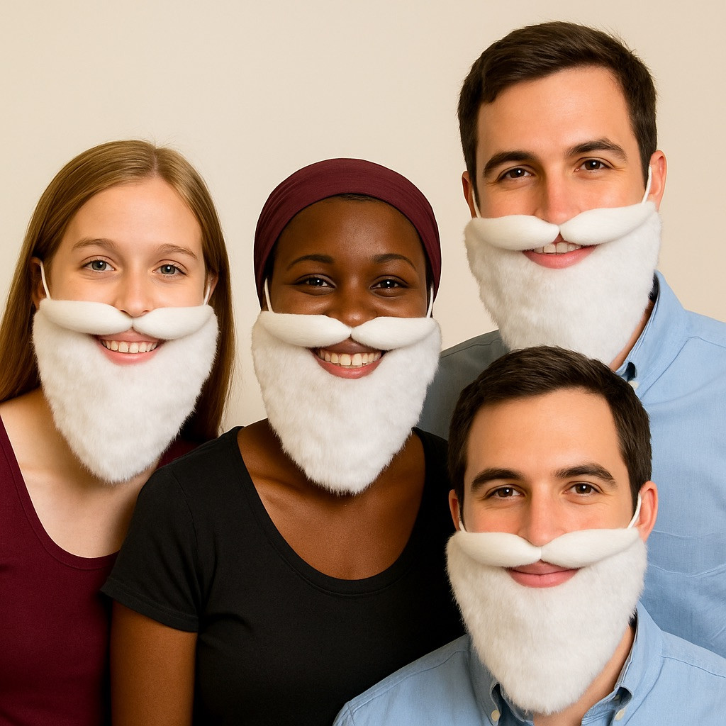 White Beard /Mustache White Deluxe SANTA 12 PACK  8