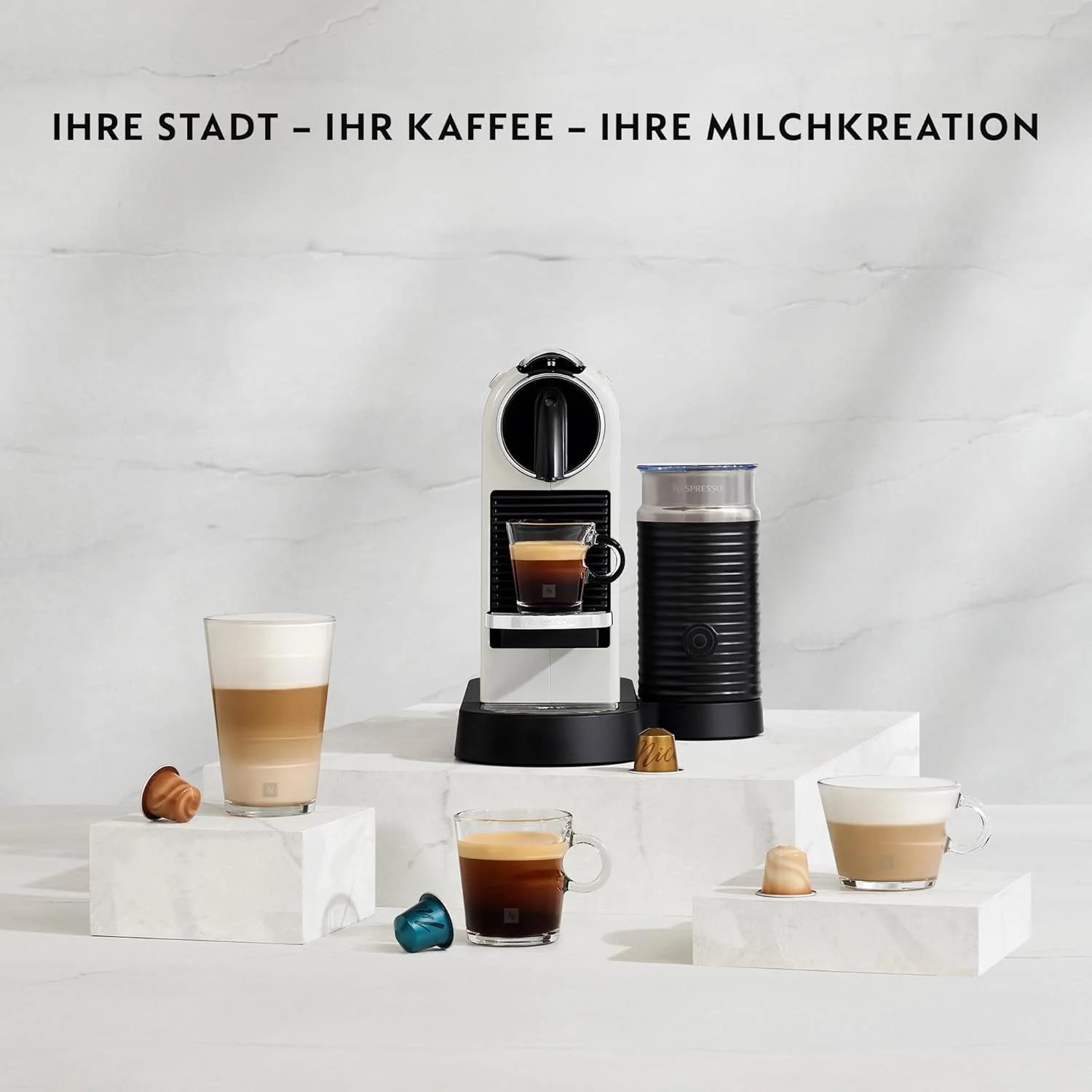 Nespresso De'Longhi EN267.BAE Citiz koffiezetapparaat met melkopschuimer, energiebesparende functie, 1710W, 1 liter, 37.2 x 21.8 x 27.7 cm, zwart