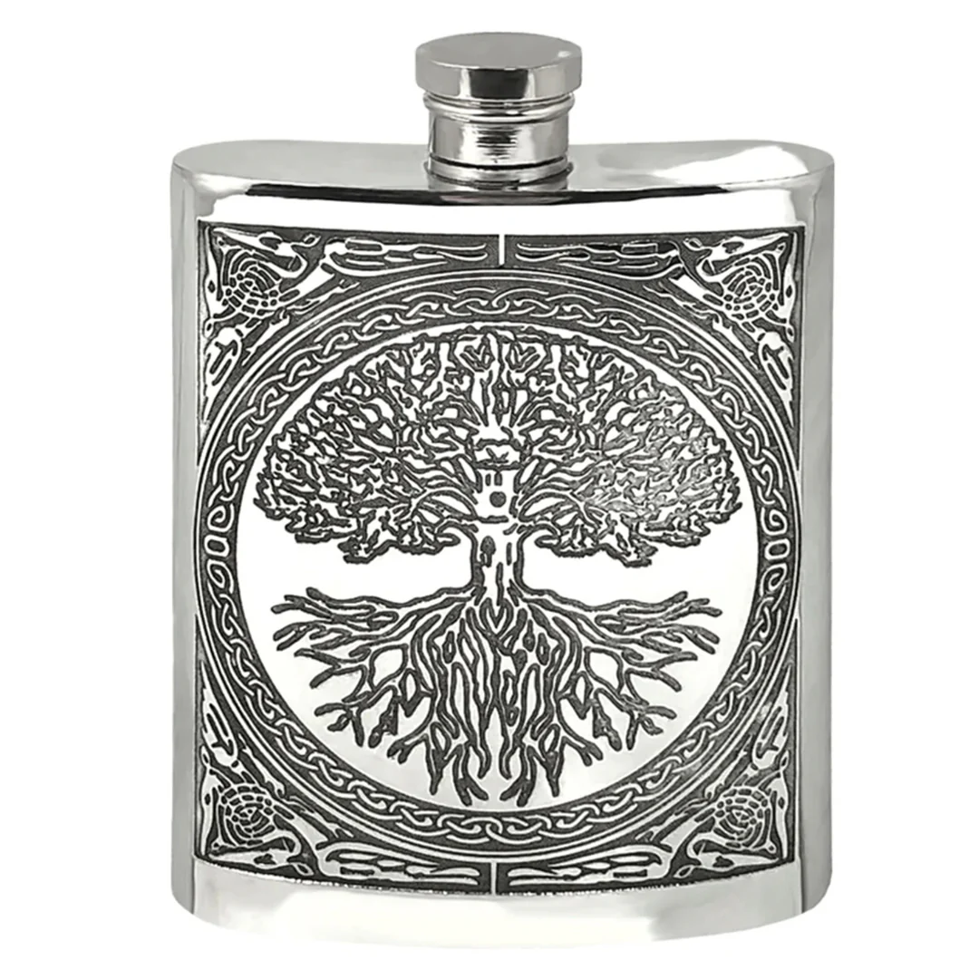 Clearance Flask - Pewter Tree of Life
