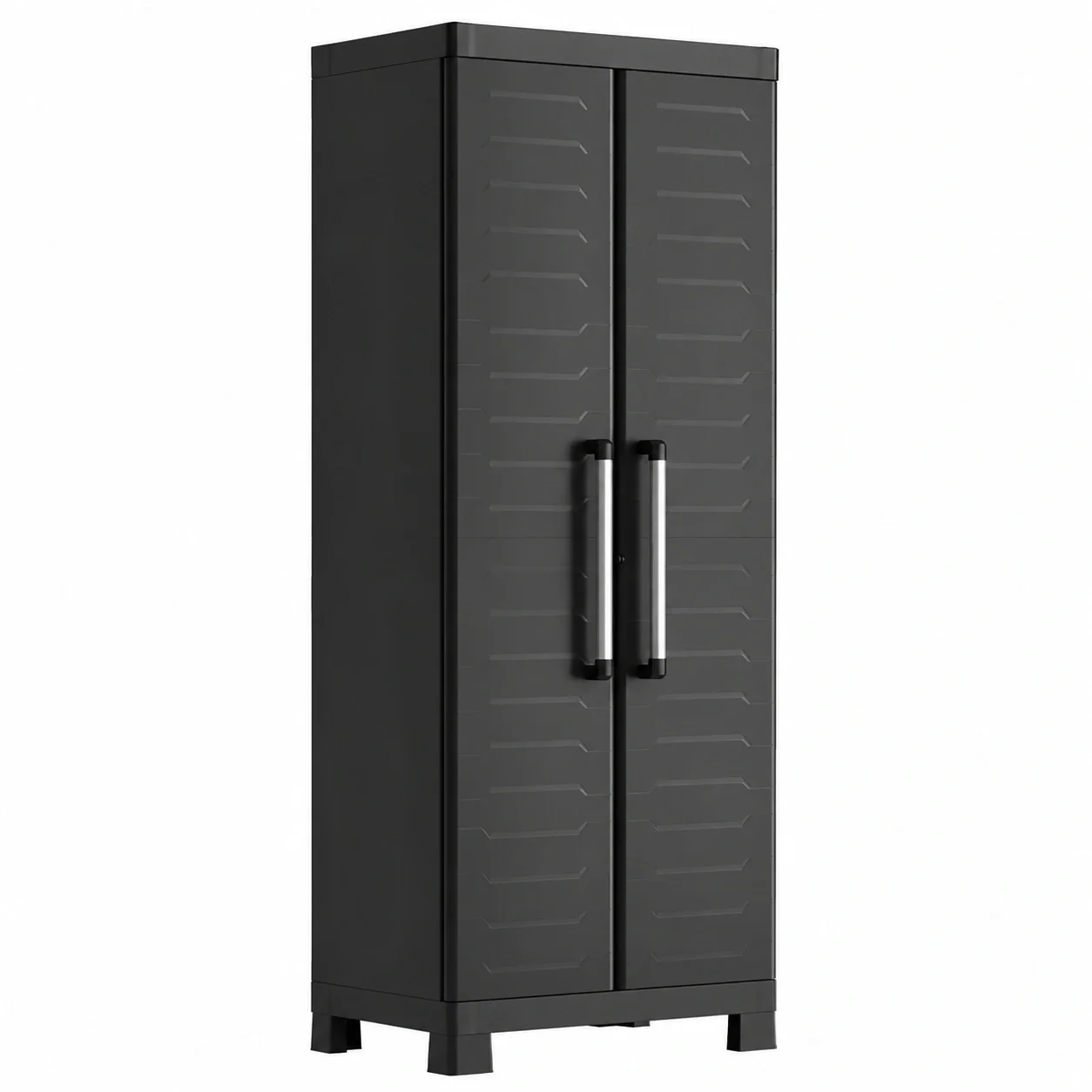 Armario Alto de Resina Keter Detroit con 2 Puertas y 4 Estantes Ajustables - Negro 182x65x45 cm
