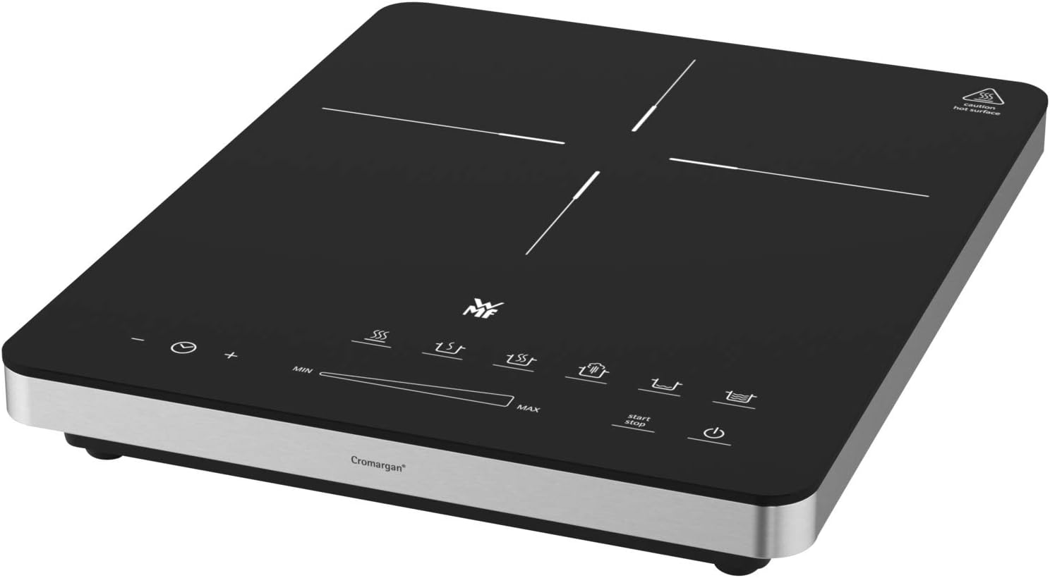 WMF Kult X Doppel- Induktionskochfeld 2 Platten, Kochplatte bis 28 cm, 2 Kochzonen, 8 Stufen, Topferkennung,Touch-Display, Glaskeramik, Timer-Funktion, 3500 W