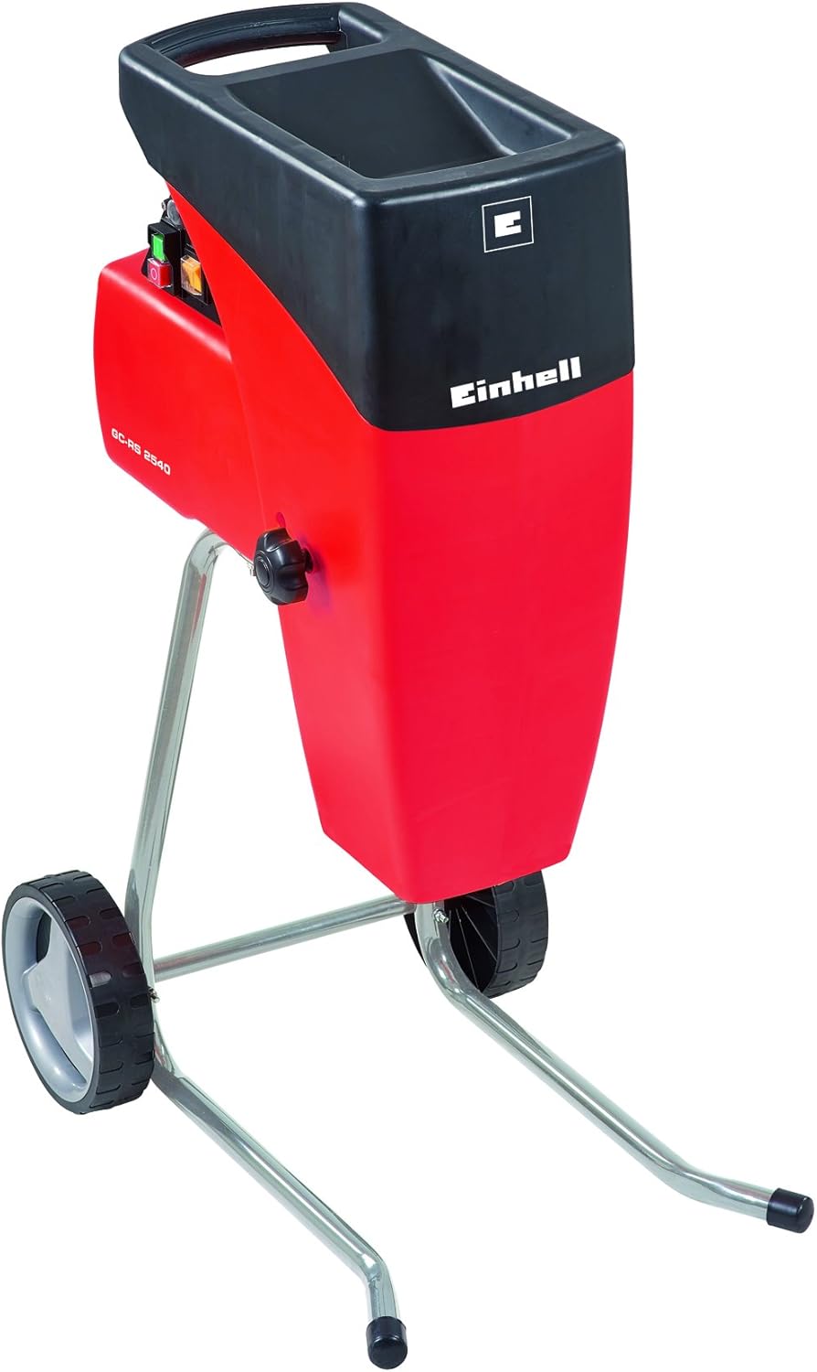 Einhell Elektro-Leisehäcksler GC-RS 2540 (Schneidwalze, Drehrichtungsumschalter, große Trichteröffnung, robustes Fahrgestell, inkl. Gartenabfallsack)