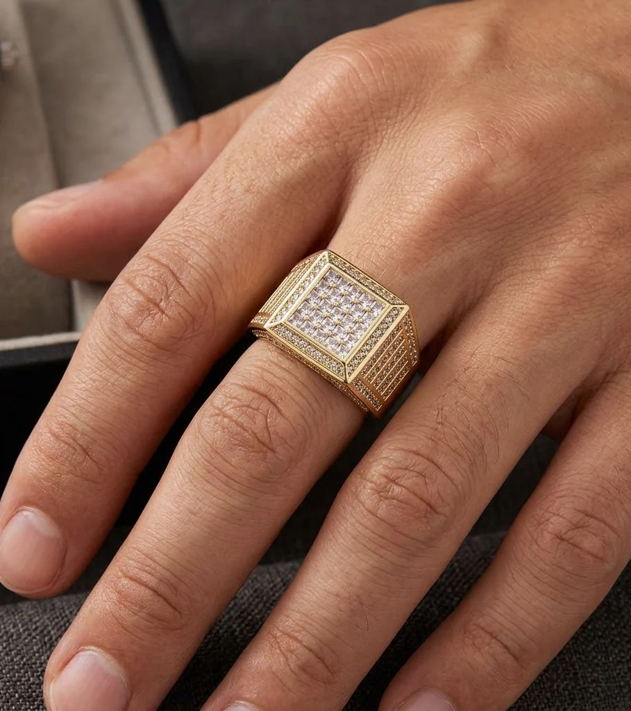Big Daddy Square Diamond Iced Out Ring
