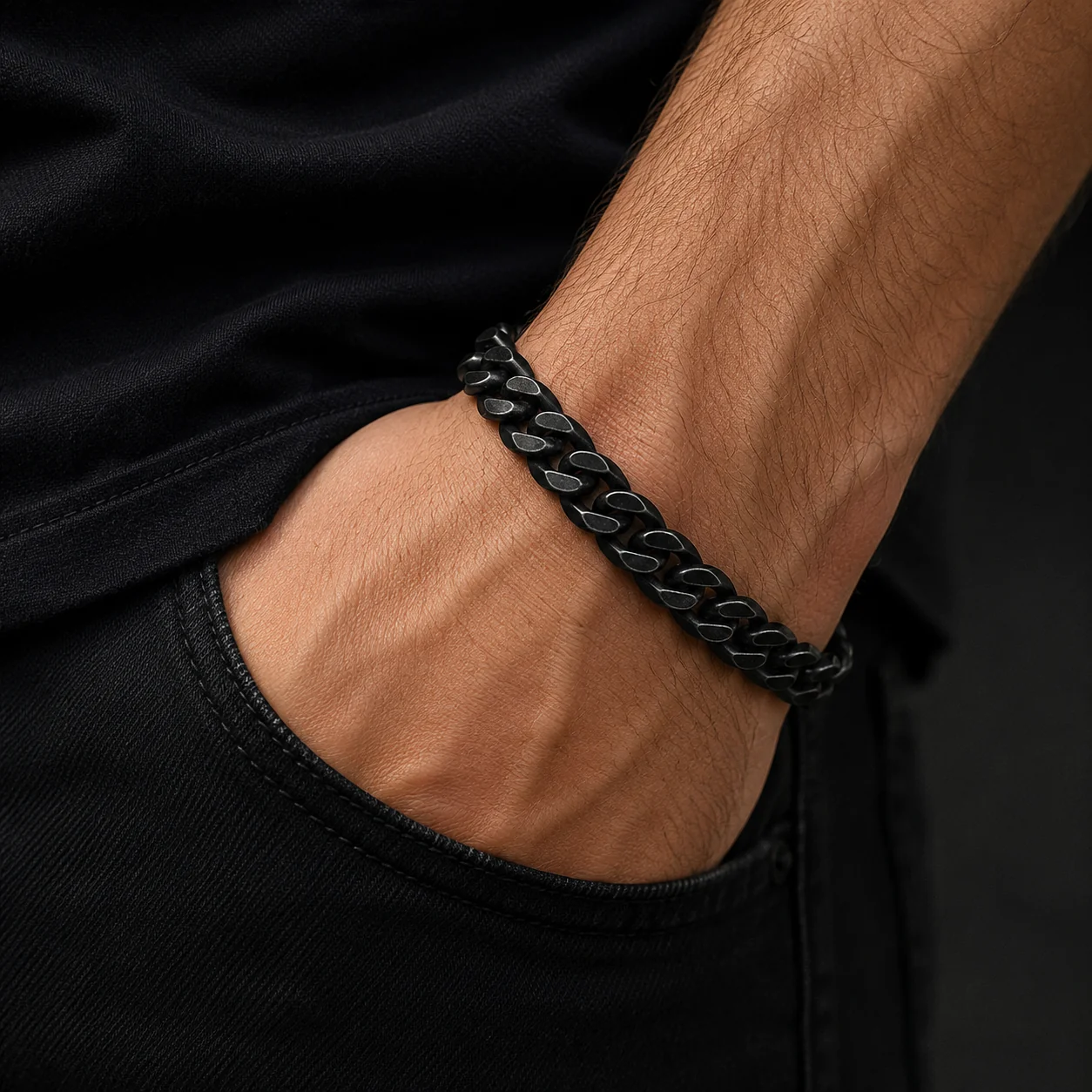 Big Daddy 14mm Cuban Curb All Black Bracelet