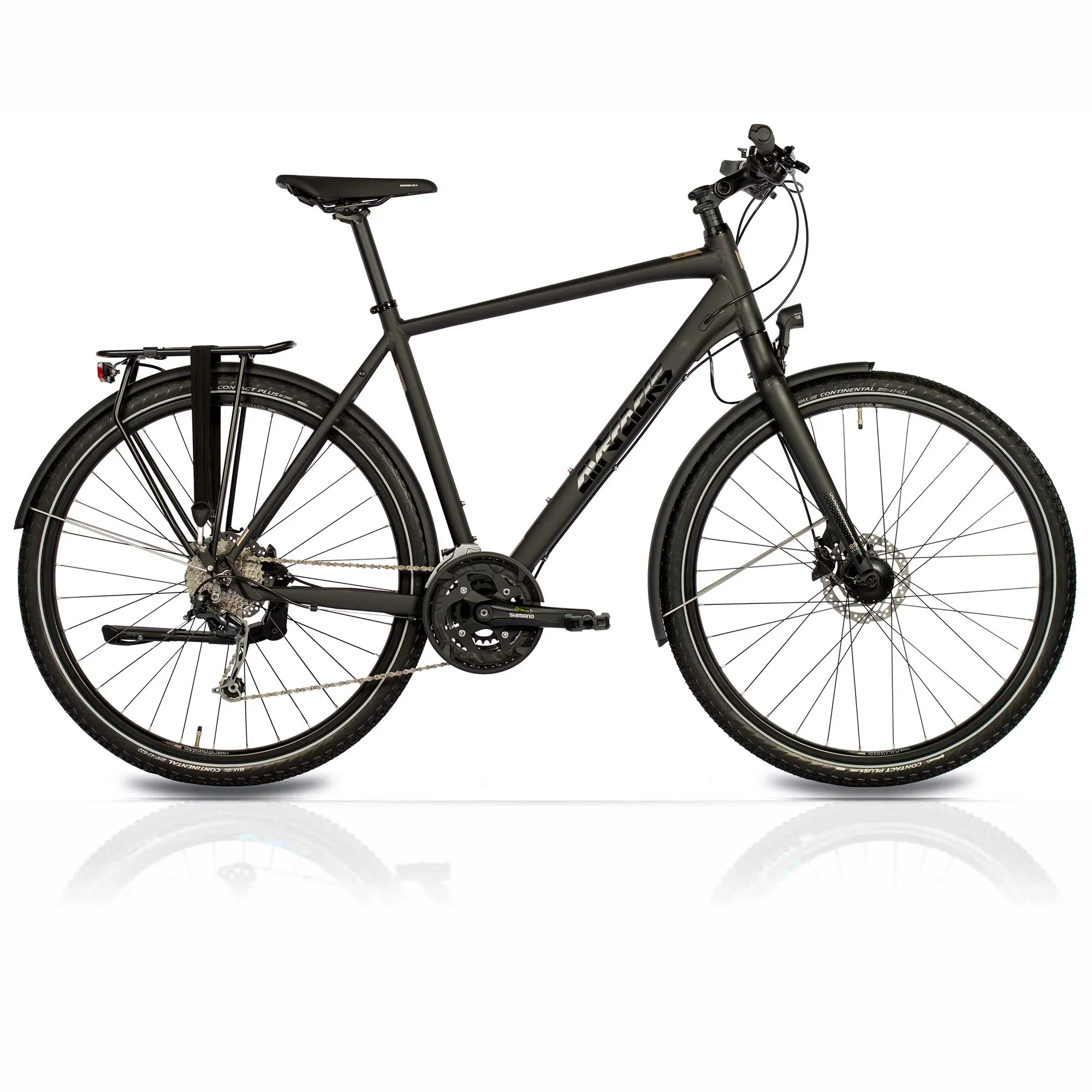 28 Inch Heren XXL Trekkingfiets TR.2880 Trekkingfiets 27 x Speed Shimano DEORE RD-M592 SGS Zwart