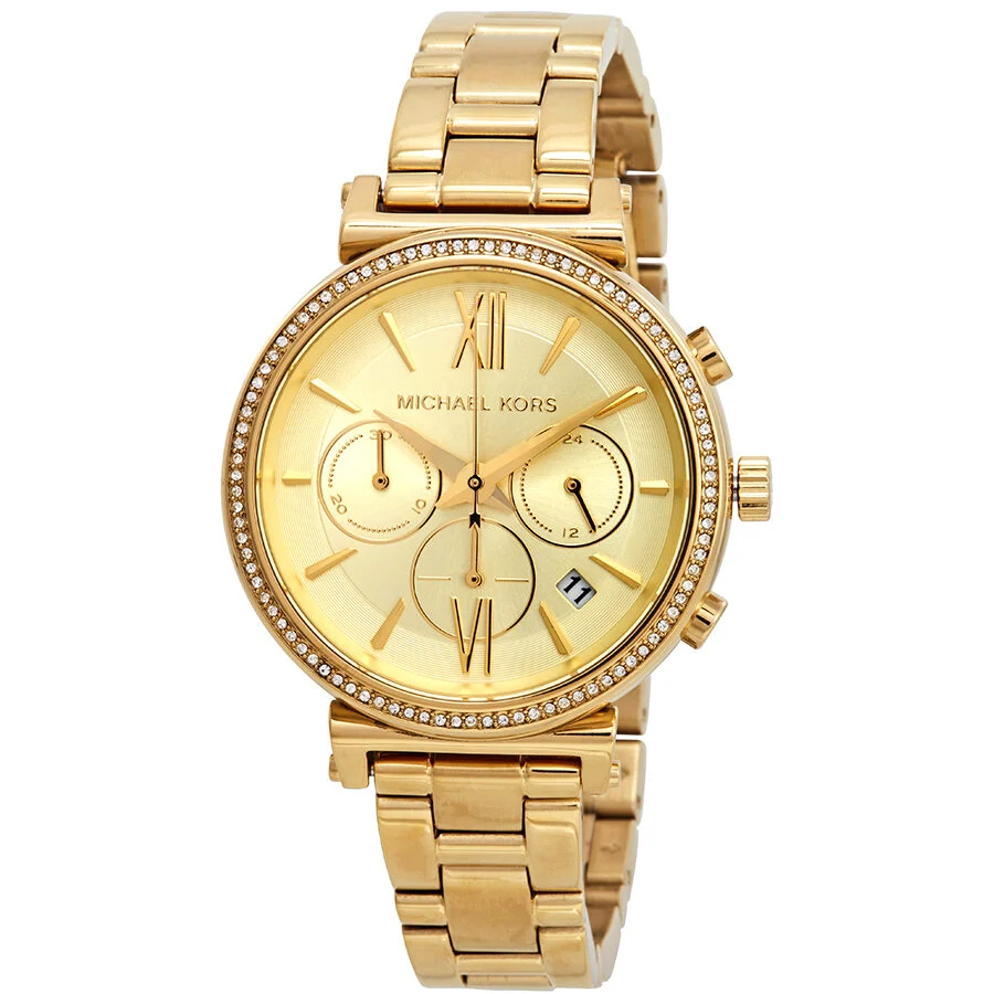 Michael Kors Sofie Chronograph Crystal Gold-Tone Women's Watch - MK6559