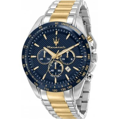 Maserati Traguardo Blue Dial Tow Tone Men's WatchR8873612046