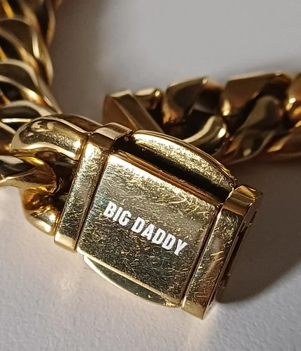 Big Daddy 12mm Miami Cuban Link Gold Bracelet 7.5 Inch (Defect)