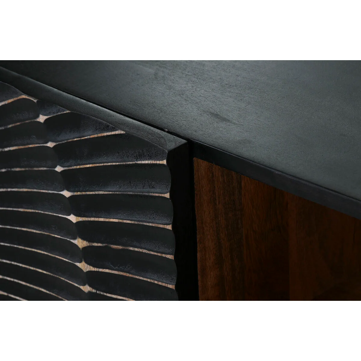 TV-möbler Home ESPRIT Svart Metall Mangoträ 160 x 40 x 50 cm