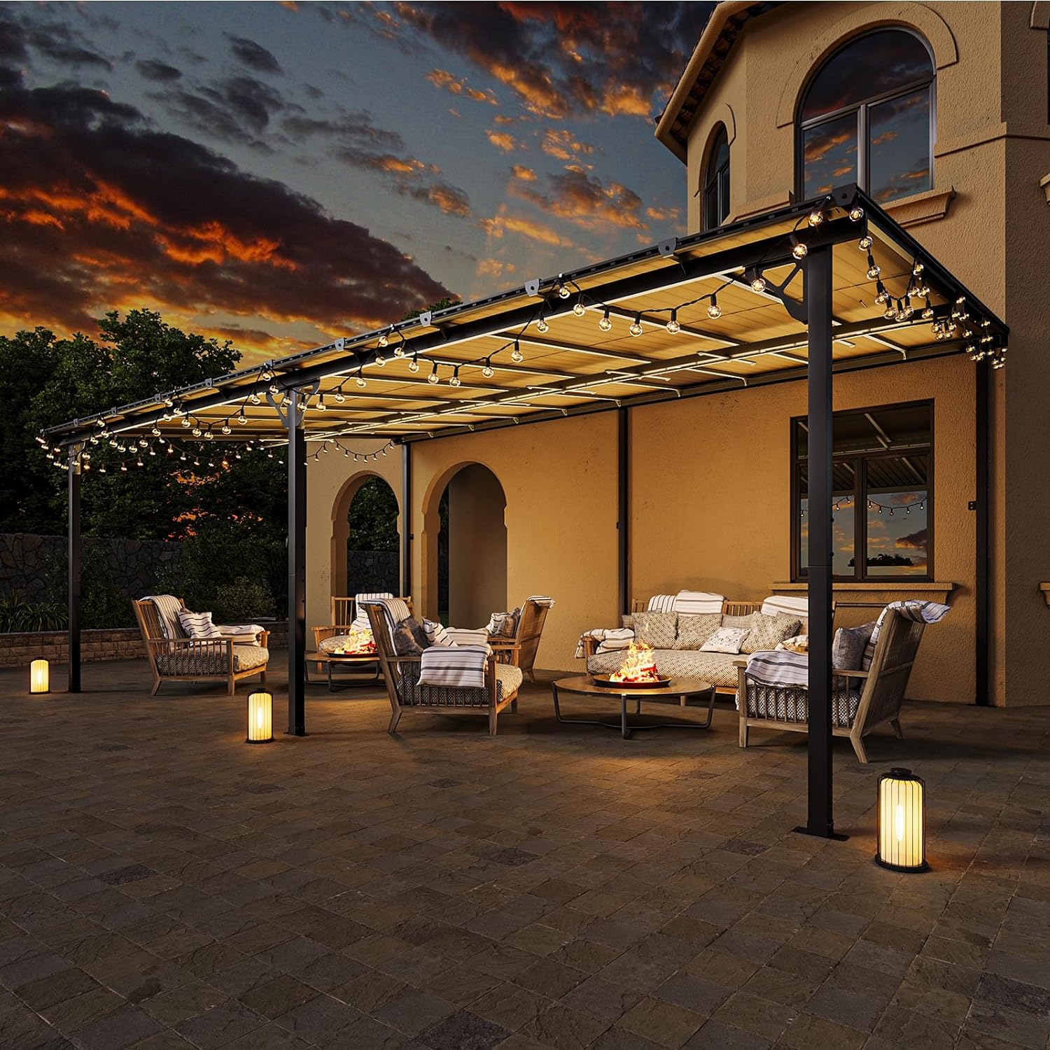 Polycarbonate Wall Mounted Lean To Gazebo