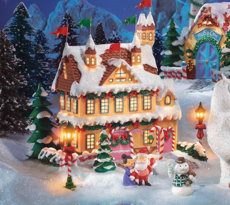 Rudolph The Red Nosed Reindeer Holiday Village Set Lights Up