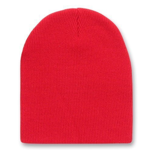 Short Beanie Hat Red 5733