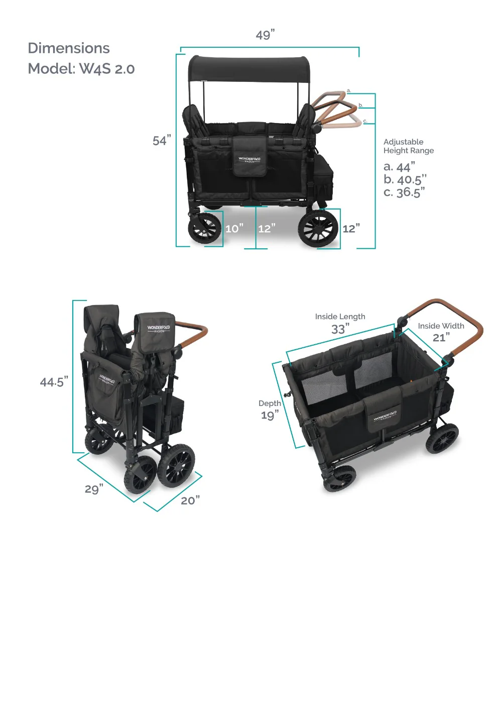 2025 Cochecito familiar W4 Luxe para 4 plazas