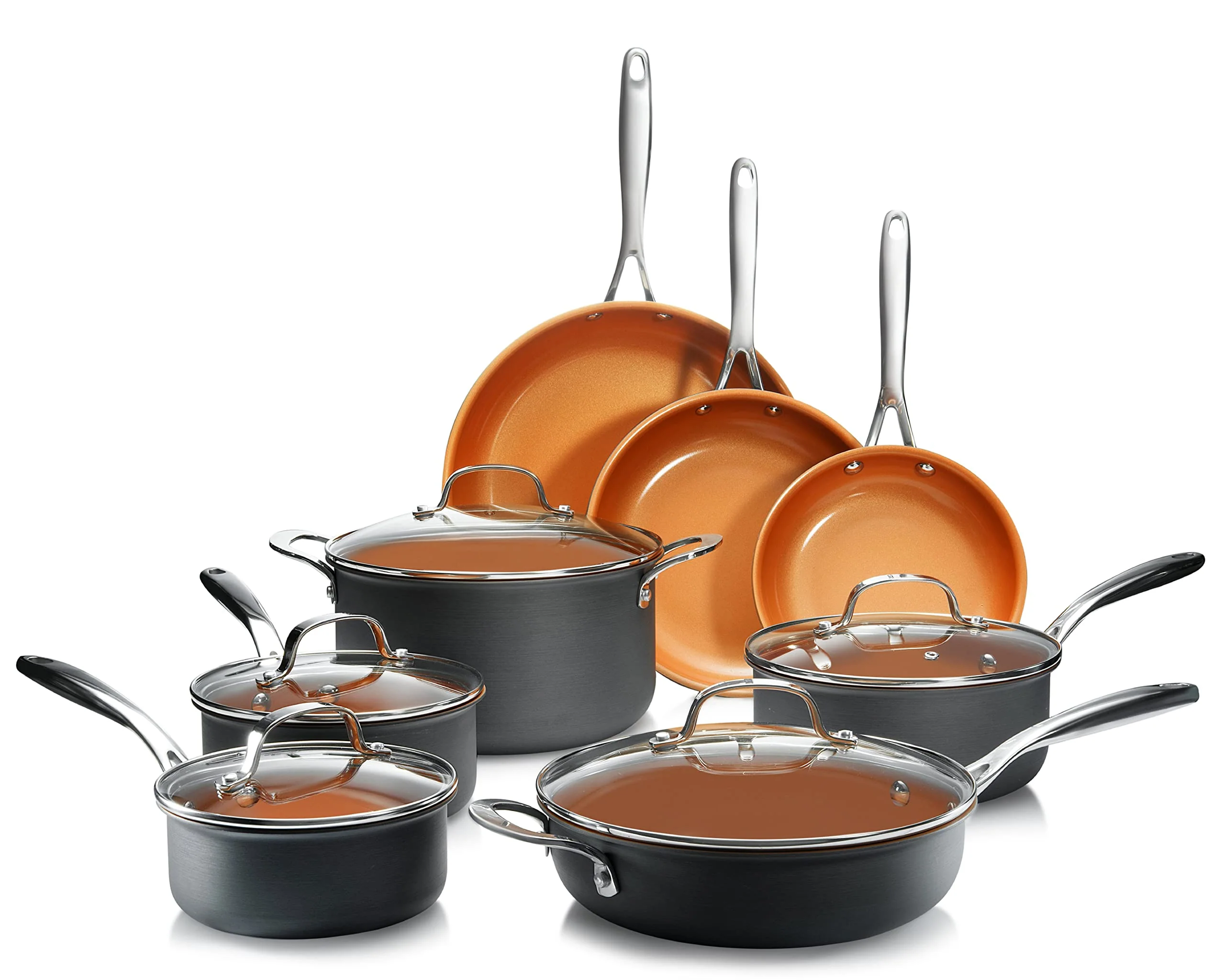 Juego de Ollas de Cerámica Antiadherente de 13 Piezas – Batería de Cocina de Cerámica Saludable