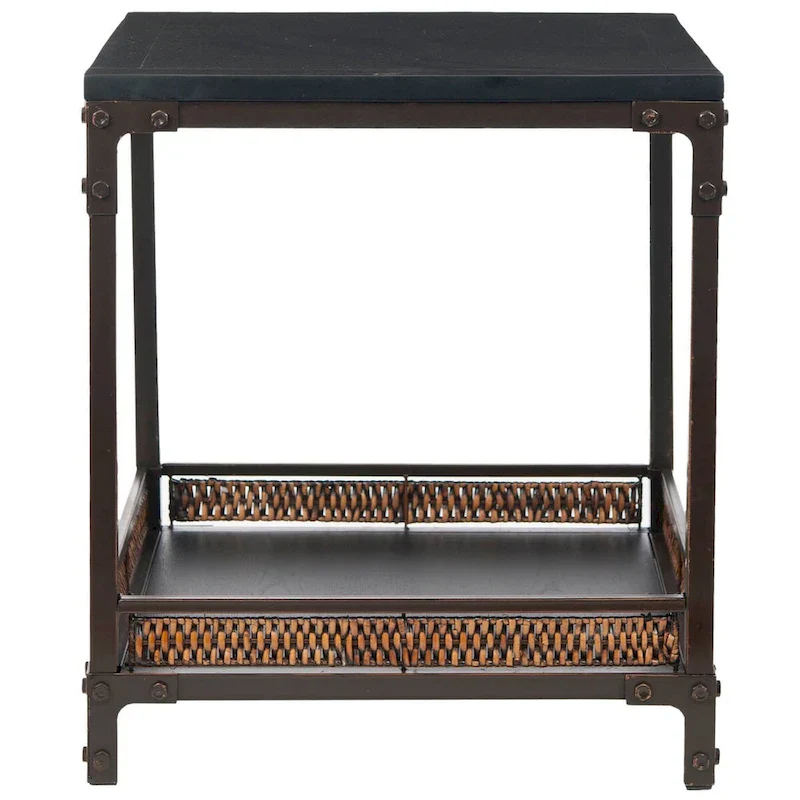 SAFAVIEH Jindra Wicker Accent Table with Wood Top - 22
