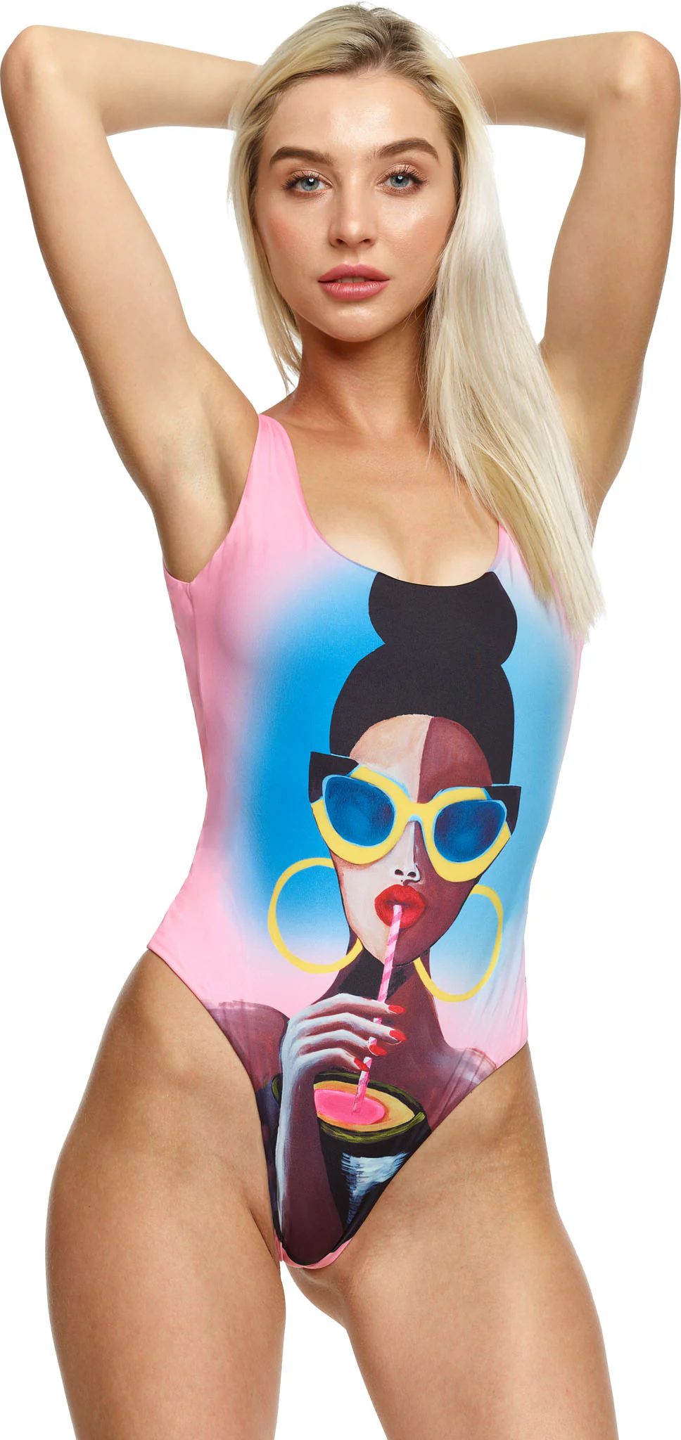 Bikini one piece, bare back and no cups 'Pina Colada' swimwear