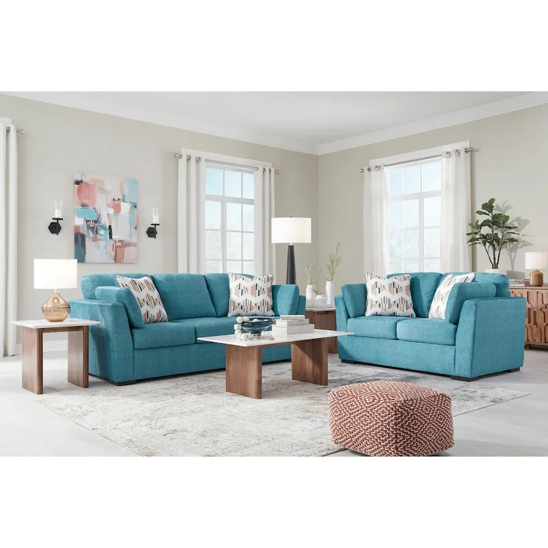 Roundhill Furniture Clareen 2-Piece Sofa and Loveseat Living Room Set