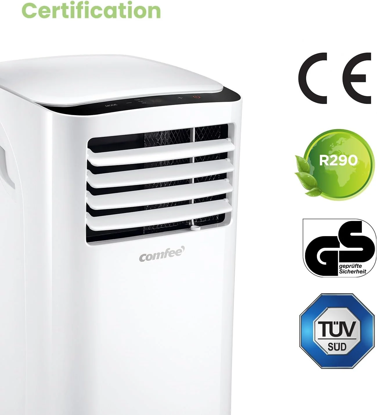 Comfee Mobiles Klimagert Easy Cool 2.0, 7000 BTU 2,0kW, Kühlen&Ventilieren&Entfeuchten, Raumgre bis 68m(25㎡), APP-Steuerung/Alexa/Google Home/IFTTT, Mobile Klimaanlage mit Abluftschlauch