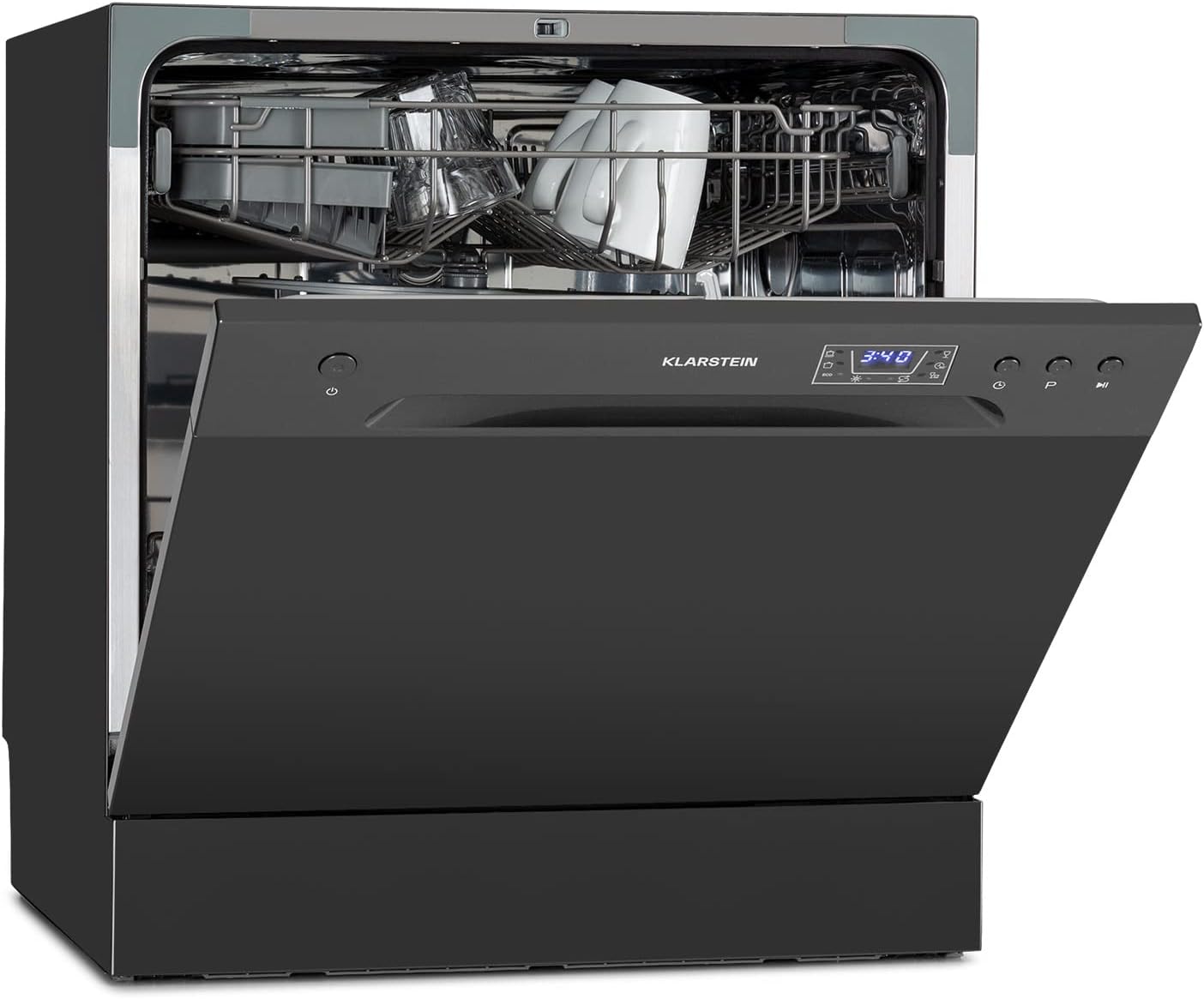 Klarstein Lavavajillas de Sobremesa y Encimera, Mini Lavavajillas 8 Cubiertos para Cocina, Lavavajillas sin Instalación Silencioso con 6 Programas, Lavavajillas Compacto para Casa, Fácil de Instalar