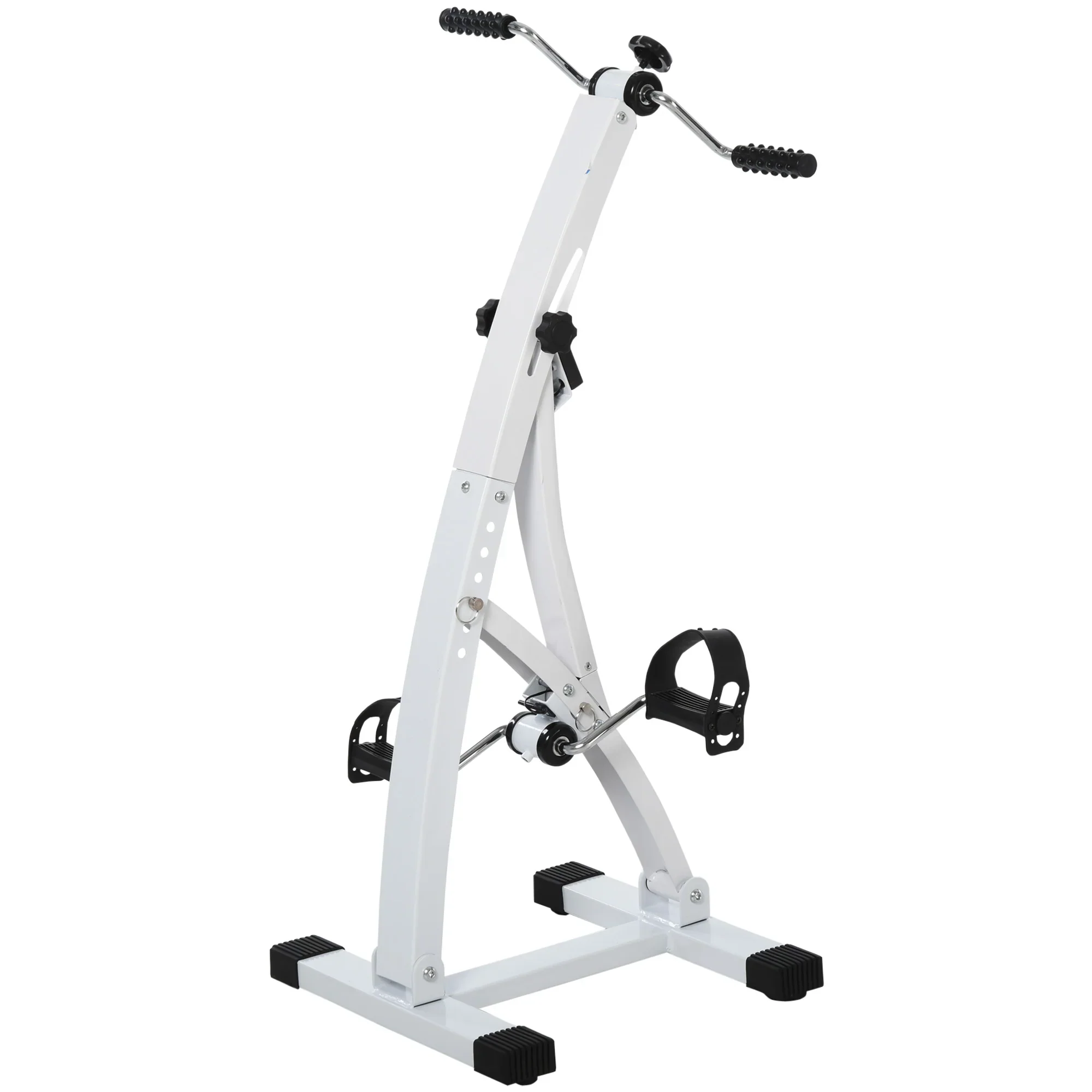 HOMCOM Bewegingstrainer Hometrainer voor Ouderen LCD-Display Wit