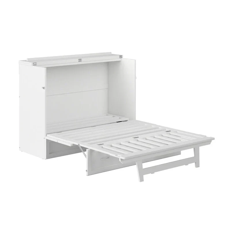 White Northfield Full Murphy Bed Chest with Mattress