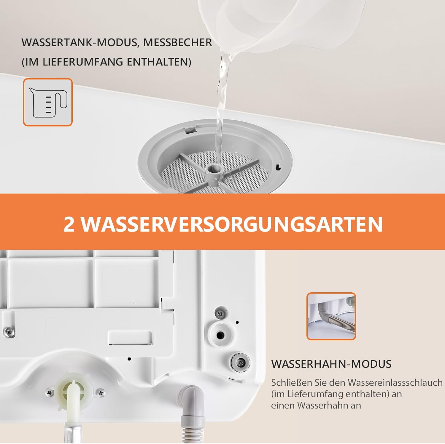 Karlxtom TDQR03A Mini Geschirrspüler, 6 Programme freistehender Tischgeschirrspüler, Spülmaschine mit 2 Wasserversorgungsmodi, Auto-Trocknung, Perfekt für kleine Familien und Paare