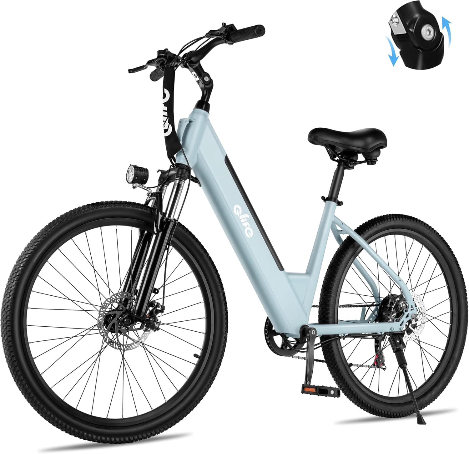 Qlife Cityone Electric Bike for Adults 26 Step-Through 22MPH Ebike with 2.1 Tire,UL2849 Certified Built-in Removable Battery,Peak 750W Motor Ebikes with 7 Speed, Commuter E Bicycle