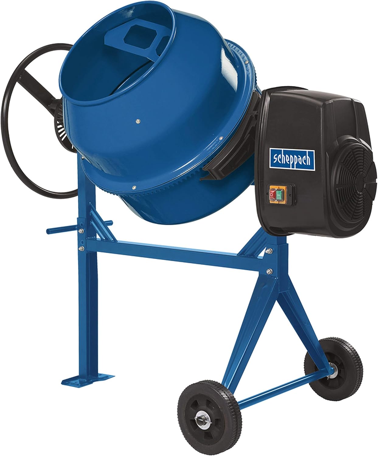 Scheppach Concrete Mixer MIX140 (550W, 140L Capacity, 26.6min-1 Speed, Durable and Sturdy, Cast Iron Sprockets)