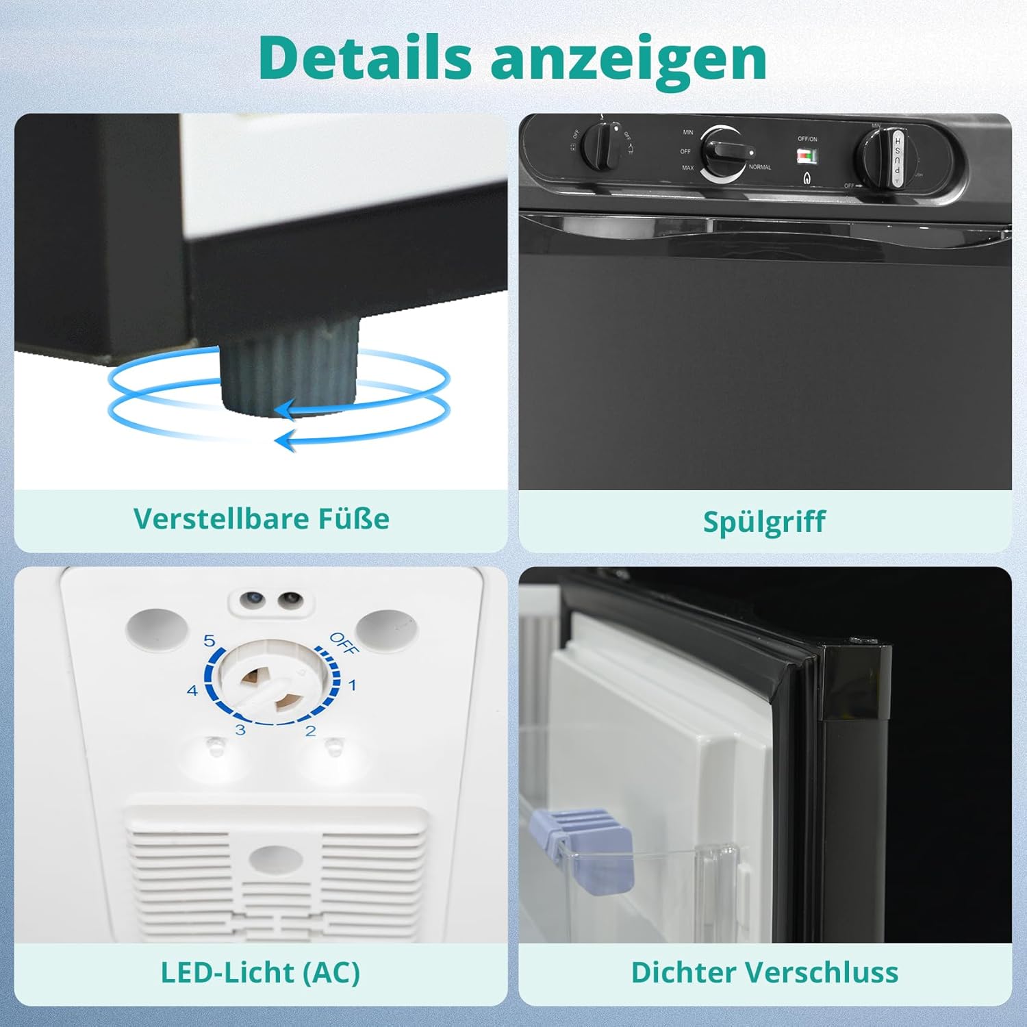SMETA 60 L 12 V 220 V Gas Fridge Trivale, Small Fridge for Van Camper, Caravan, Mini Fridge for Van, RV, Truck, Yacht, Silent