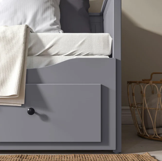 HEMNES Cama día con 3 cajones Gris, 80x200 cm