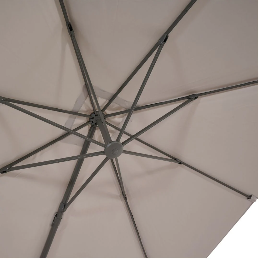 Minerva 3x3m - Ombrellone quadrato da giardino colore grigio