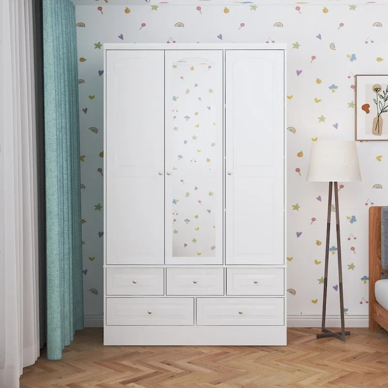 78.7H Combo Twin Wardrobe Set Elegance Meets Utility Armoires Closet