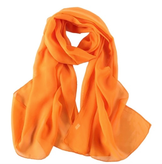 Orange Long Sheer Chiffon Scarf   21