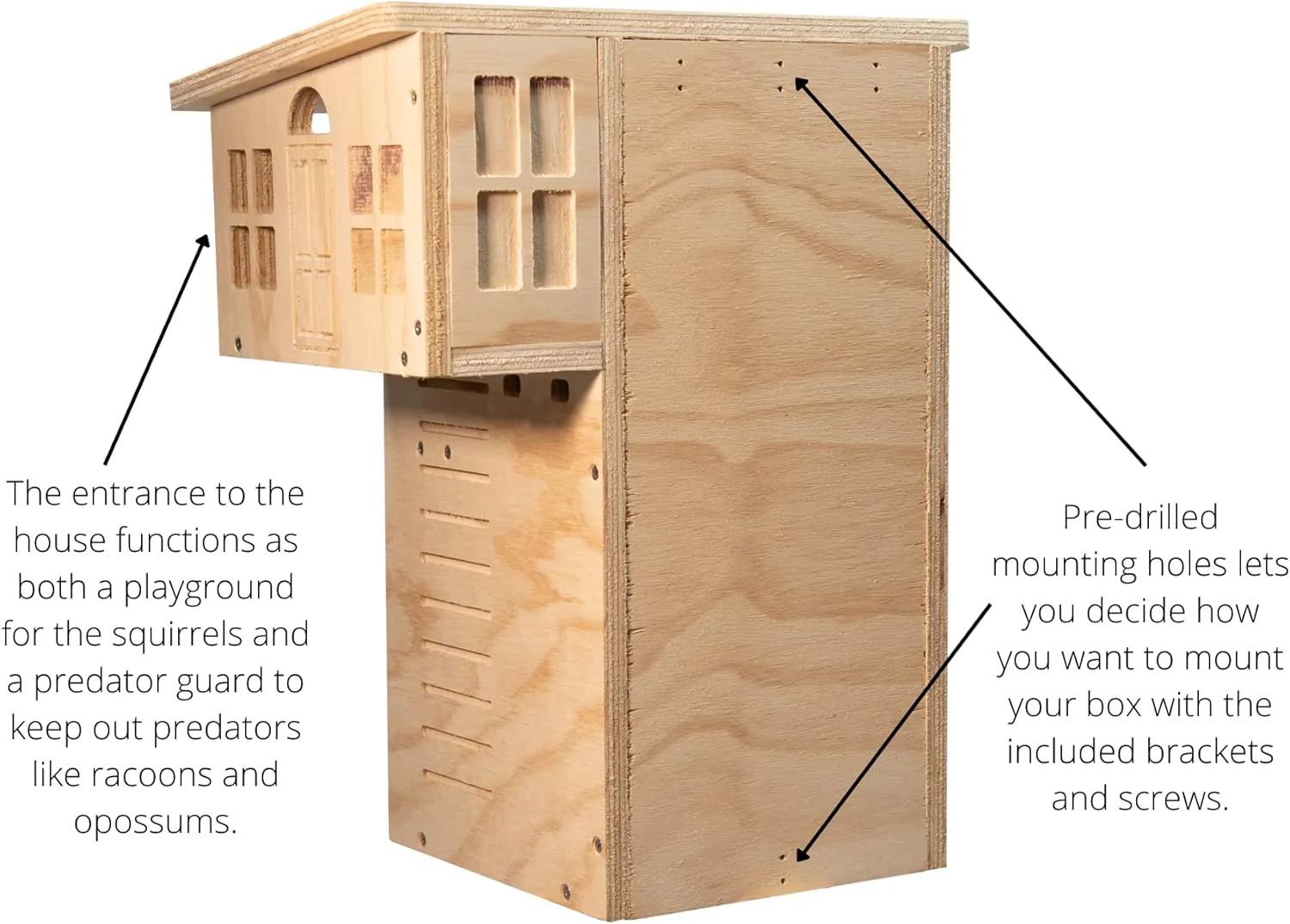 JCs Wildlife Plywood Squirrel House Nesting Box