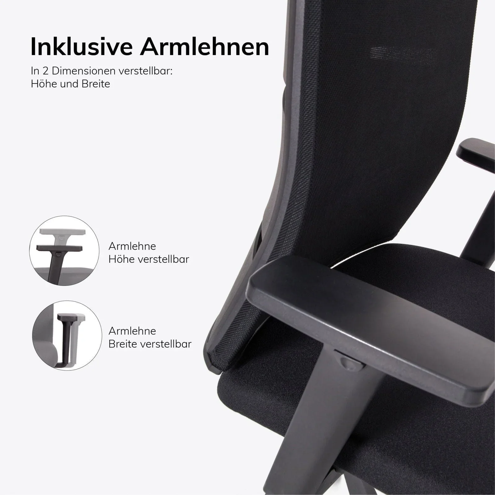 2025 Silla de Oficina Ergonómica lento Agilis MT12 con Base de Patas en Cruz Negra – Garantía de 30 Años – Fabricada en Alemania