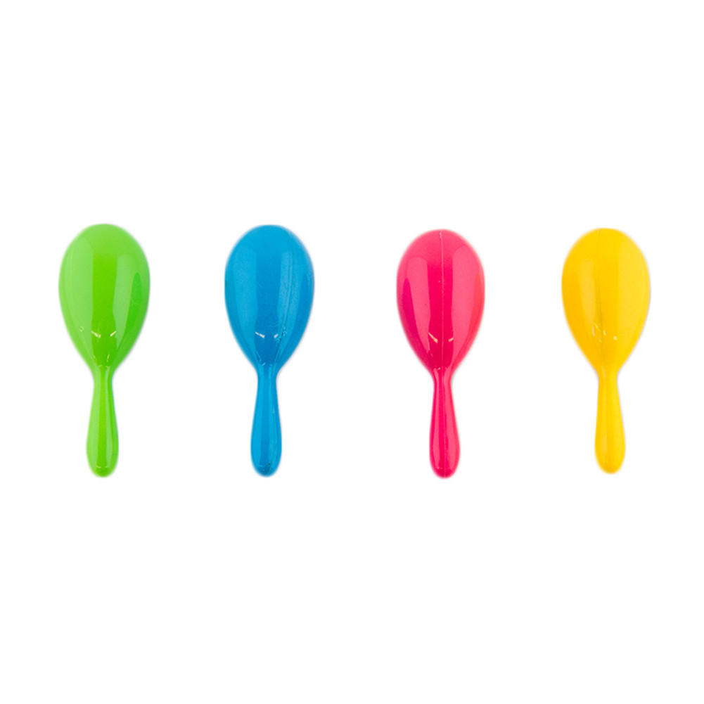 Plastic Neon Maracas Kids Cinco De Mayo Mixed Colors 1765A