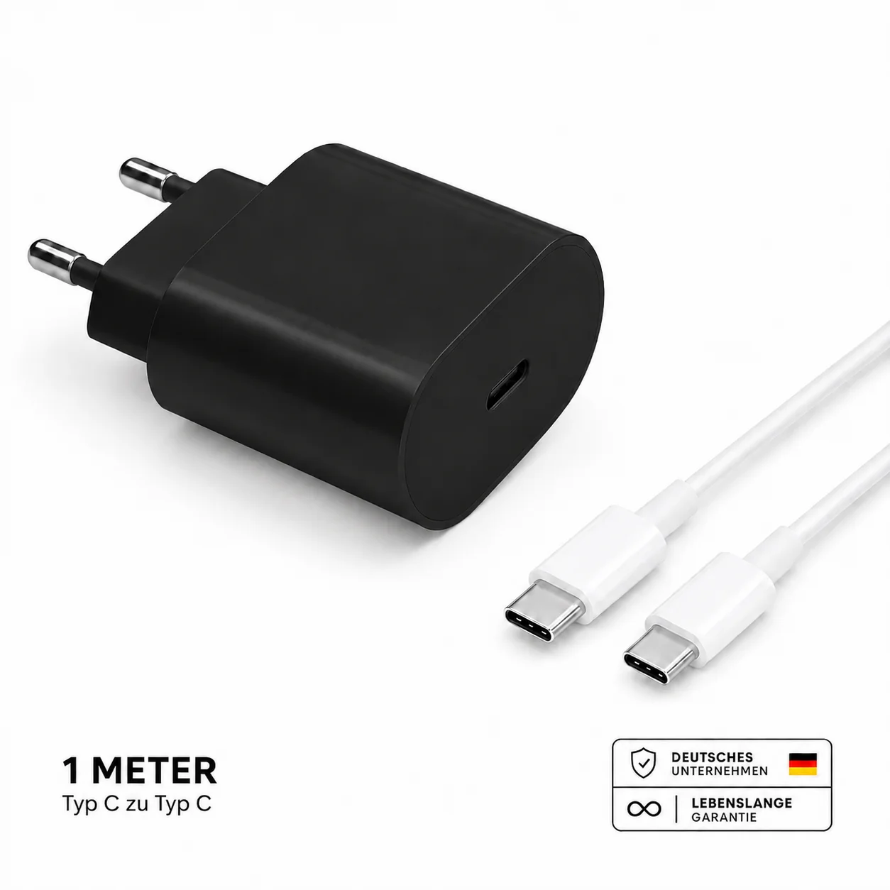 25W USB-C Ladegerät mit Kabel �?Netzteil, Adapter & Schnellladestecker für iPhone & Samsung